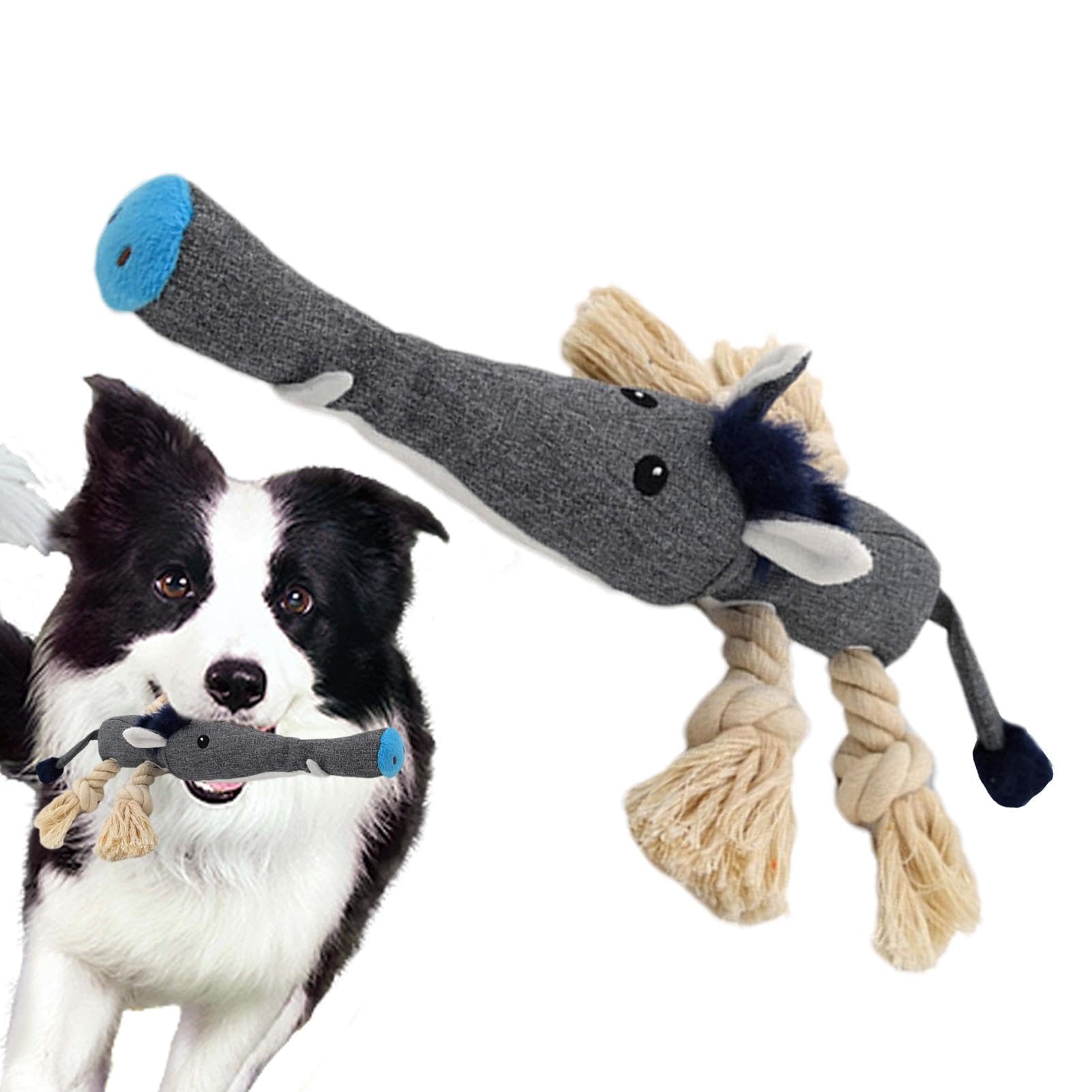 Amazon | 噛むためのぬいぐるみの犬のおもちゃ、コットンロープの